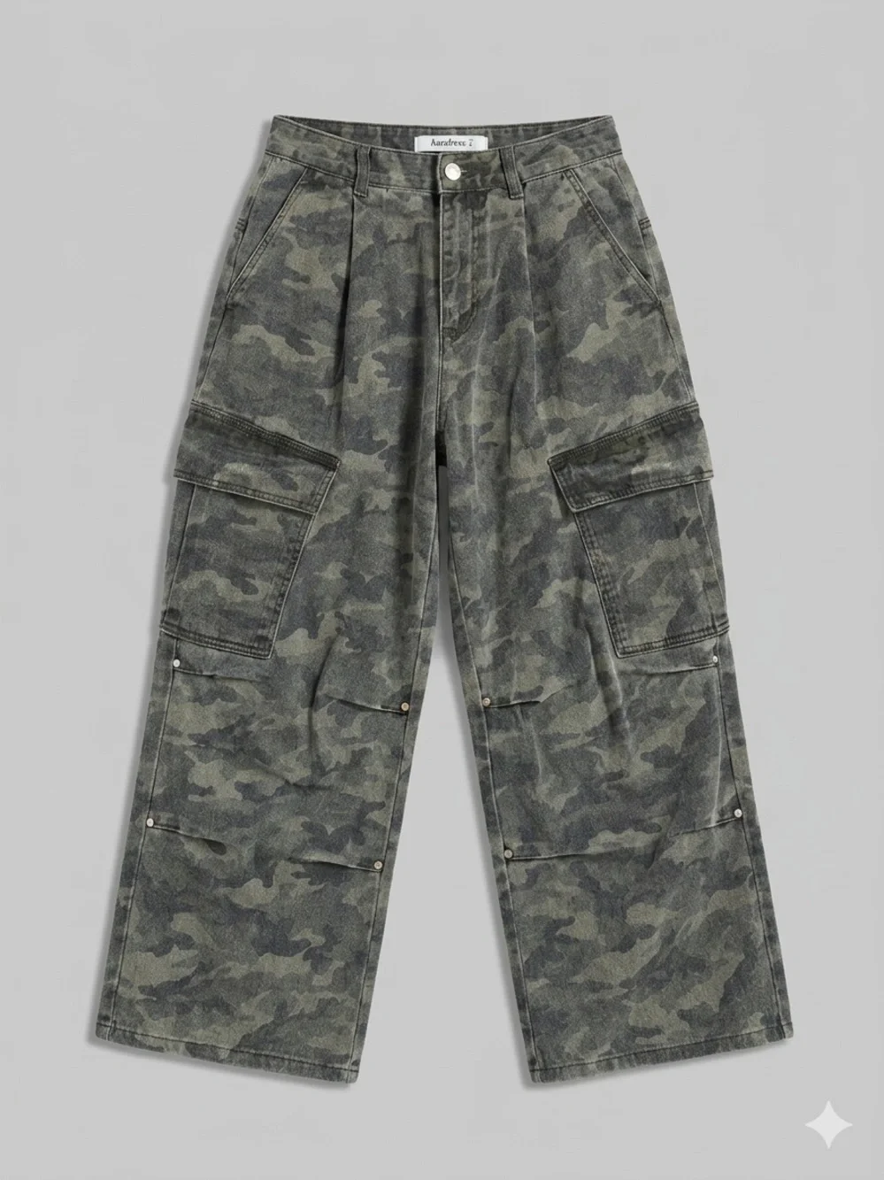 Men's Camo Cargo Pants - Olive Green